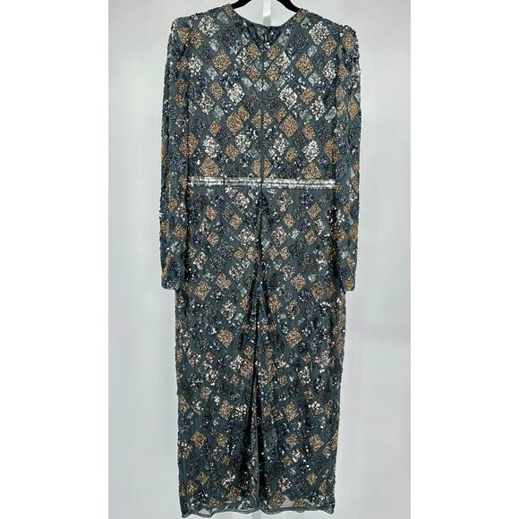 Mac Duggal Geo Embellished Midi Sheath Dress Size 12 Style 5472 - Picture 5 of 11